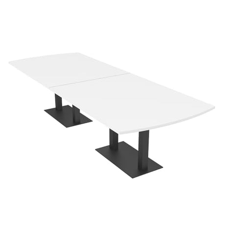 12 Person Arc Rectangle Conference Table | Modular Table | Matte Black Bases | Harmony Series | 12' | White SKUTCHI DESIGNS INC.