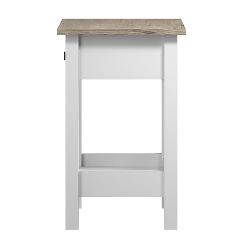 Bush Furniture Mayfield Nightstand | Storage for Living Room, Bedroom, or Home Office, Shiplap Gray/Pure White Bush Business Furniture