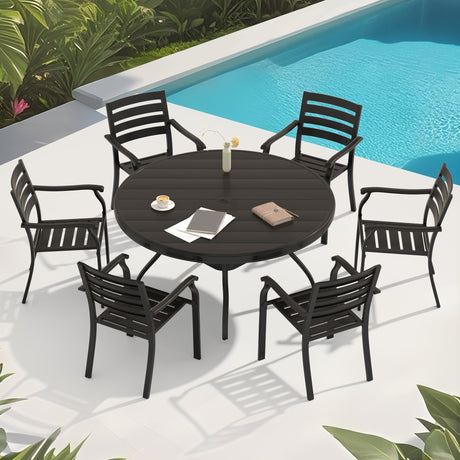 VRSHWO Iron Terrace Dining Chairs Set of 2 - Black HouseOfZazla