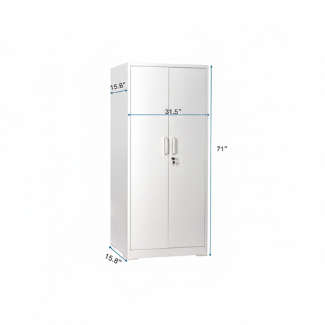 Container Furniture Direct Ironclad 71" Metal Storage Cabinet with Locking Doors and 4 Adjustable Shelves HouseOfZazla
