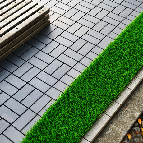 Plastic Interlocking Deck Tiles Patio Deck Tiles Waterproof Outdoor Use HouseOfZazla