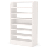 8 Tier Tall Shoe Rack, Wooden Shoe Storage Cabinet, Entryway Organizer - White