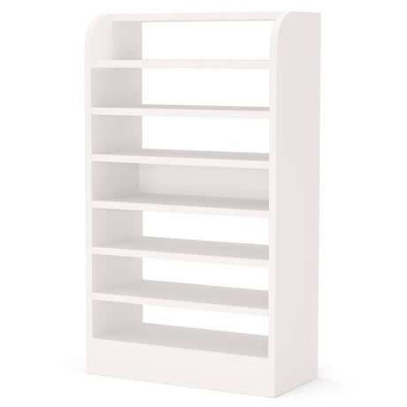 8 Tier Tall Shoe Rack, Wooden Shoe Storage Cabinet, Entryway Organizer - White HouseOfZazla