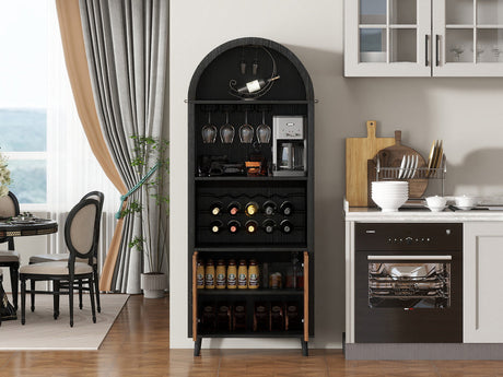 71' Farmhouse Arched Wine Bar Cabinet HouseOfZazla