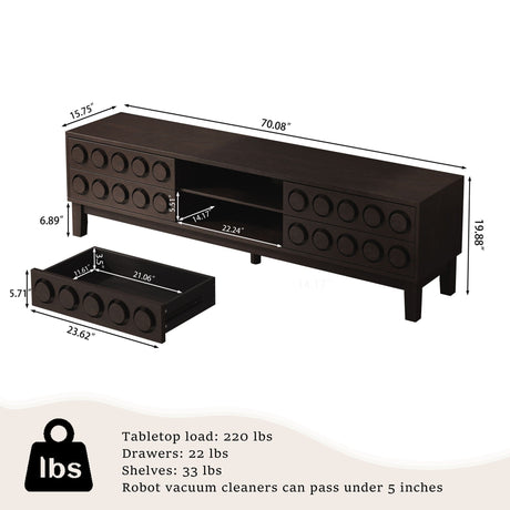 Media Console With 4 Drawers And Cable Management HouseOfZazla