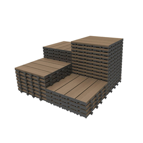 36 Pcs Interlocking Deck Tiles, 12" x 12" HDPE Outdoor Flooring HouseOfZazla