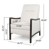 Drury Contemporary Fabric Upholstered Pushback Recliner