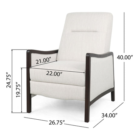 Drury Contemporary Fabric Upholstered Pushback Recliner HouseOfZazla