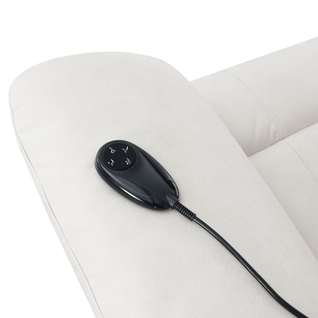 Chriki Beige Fabric Power Recliner with Lift, Heating, and Massage HouseOfZazla