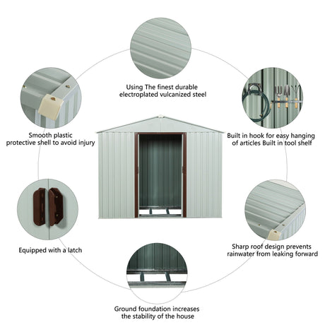 Outdoor Metal Storage Shed Yx48 - White HouseOfZazla