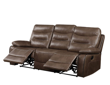 Aashi Leather Gel Match 3 Piece Recliner Living Room Set - Brown HouseOfZazla