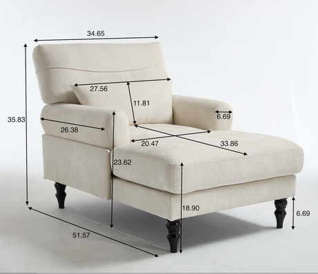 Modern Chaise Lounge Upholstered Sofa Recliner Chair in Green HouseOfZazla