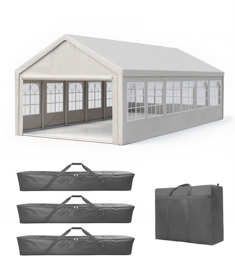 20'x40' Carport Car Canopy Party Tent with Removable Sidewalls HouseOfZazla