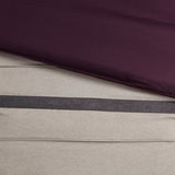 7 PC Pieced Faux Suede Comforter Set Purple King