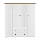 4 Door Wardrobe Armoire With 2 Drawers
