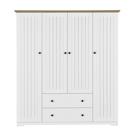 4 Door Wardrobe Armoire With 2 Drawers HouseOfZazla
