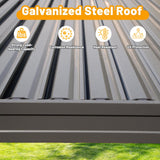 8x5 Ft Grill Louvered Pergola with Adjustable Roof and Built-in Gutter