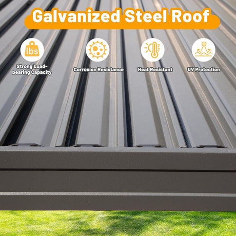 8x5 Ft Grill Louvered Pergola with Adjustable Roof and Built-in Gutter HouseOfZazla