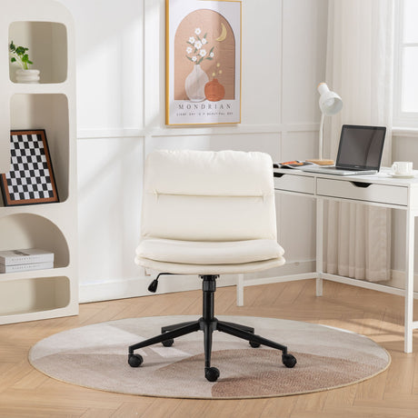 Bizerte - Adjustable Swivel Criss-Cross Chair, Wide Seat / Office Chair / Vanity Chair - White HouseOfZazla