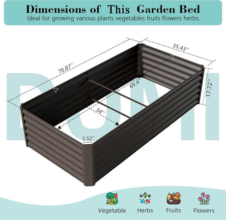 6x3x1.5ft Galvanized Raised Garden Bed HouseOfZazla