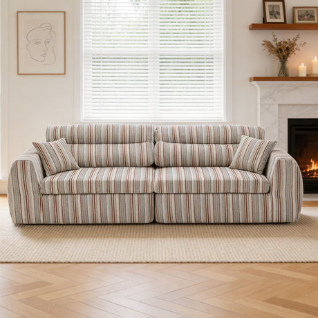 3 Seater, Couch With Throw Pillows For Living Room HouseOfZazla