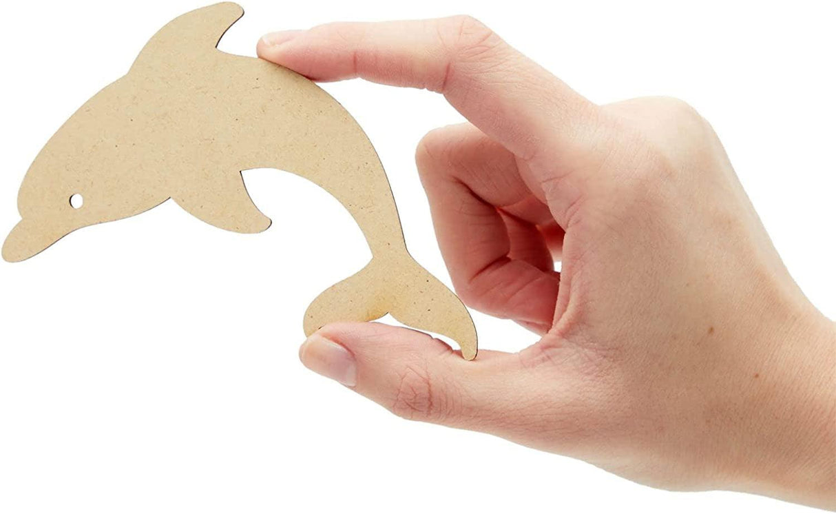 24 Pieces Unfinished Sea Creatures Wood Cutouts for Crafts, Wooden Ocean Animals (Octopus, Shark, Whale, Dolphin) WoodArtSupply