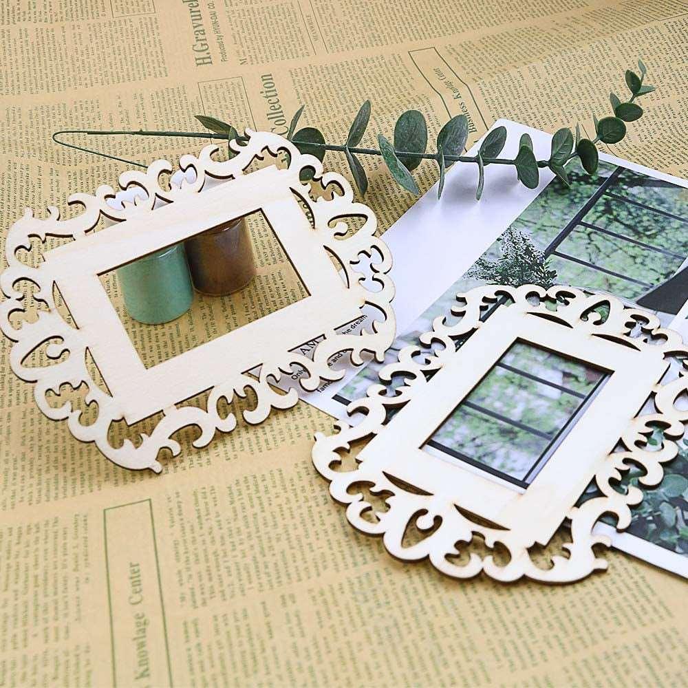 Small picture frames 10 Pcs Unfinished Wooden Picture Frames DIY Photo  Frames Wood Photo Frames for Crafts Painting Projects 