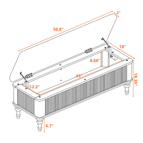 50.8-Inch Multi-Functional Storage Ottoman Bench HouseOfZazla