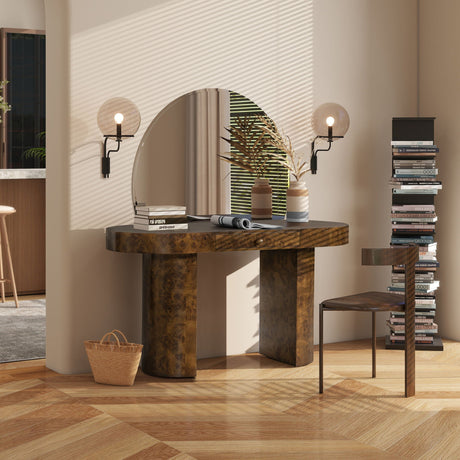 Jesse - Single Drawer Oval Computer Desk HouseOfZazla