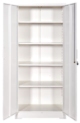 Container Furniture Direct Ironclad 71" Metal Storage Cabinet with Locking Doors and 4 Adjustable Shelves