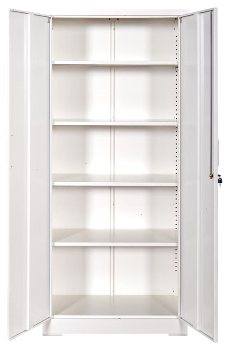 Container Furniture Direct Ironclad 71" Metal Storage Cabinet with Locking Doors and 4 Adjustable Shelves HouseOfZazla