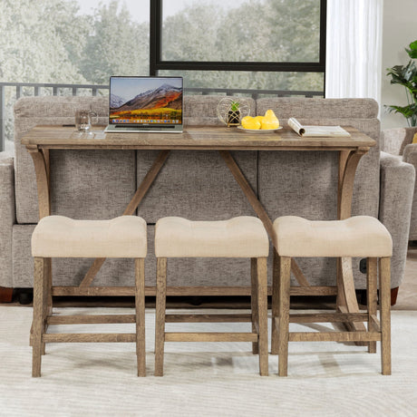 Bar Table Set With 3 Padded Stools HouseOfZazla