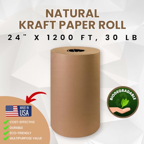 (24" x 1200 ft) - Natural Kraft Paper, 30 Lb. Basis Weight ANF BRANDS