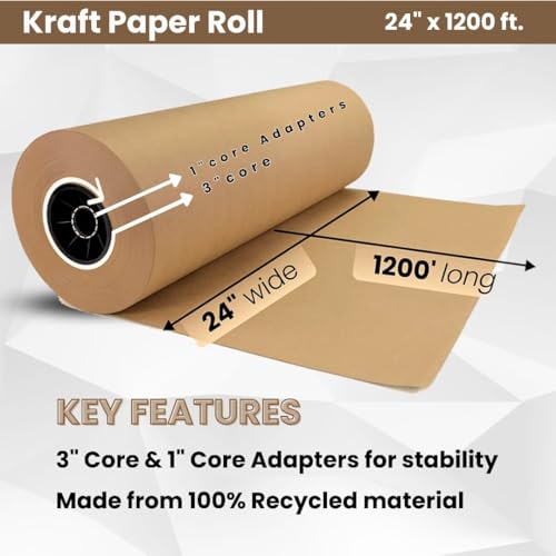 (24" x 1200 ft) - Natural Kraft Paper, 30 Lb. Basis Weight ANF BRANDS