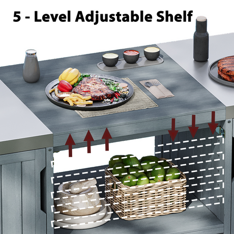 K&K 66.5" Outdoor Kitchen Island for Big Green Egg Grills HouseOfZazla