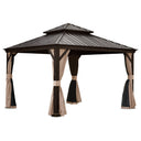 13x13FT Outdoor Hardtop Gazebo with Galvanized Steel Double Roof HouseOfZazla
