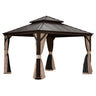 13x13FT Outdoor Hardtop Gazebo with Galvanized Steel Double Roof HouseOfZazla