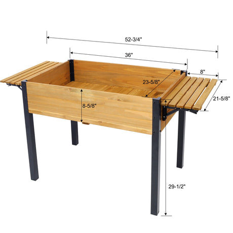 Raised Garden Bed With Metal Legs and Folding Storage Shelf HouseOfZazla