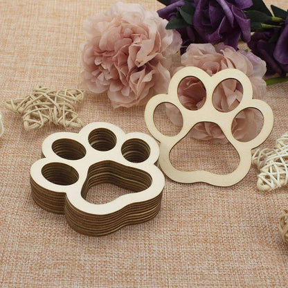 24Pcs Paw Shaped Wooden Cutouts Dog Cat Claws Cutouts Unfinished Wood Pet Paw DIY Craft Decoration, 3.1X3.3 In - WoodArtSupply