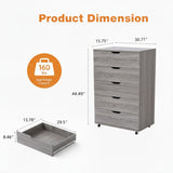 Modern 5 Drawer Dresser With Wheels