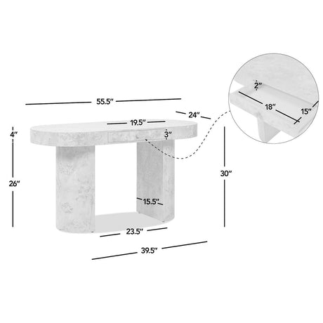 Jesse - Single Drawer Oval Computer Desk HouseOfZazla