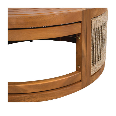 27.95" Acacia Wood Outdoor Coffee Table with Handwoven Rope Accent HouseOfZazla