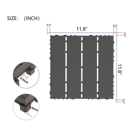 Interlocking Plastic Deck Tiles, Waterproof Outdoor / Indoor Patio Flooring HouseOfZazla
