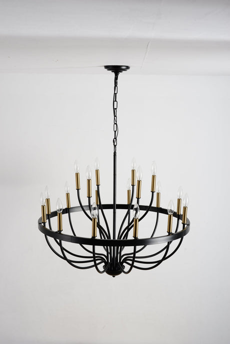 15-Light Industrial Iron Candle Chandelier Modern Farmhouse Pendant Light HouseOfZazla