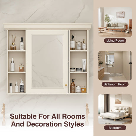 Wall Mounted Bathroom Storage Cabinet With Mirror Door HouseOfZazla