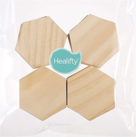 25Pcs Unfinished Wood Cutout Shapes Hexagon Shape Wooden Slices Blank Name Tags with Hole Gift Tags for Party Home (9 Cm) WoodArtSupply