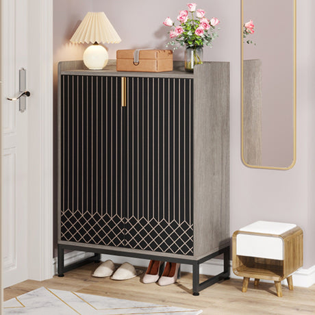 5 Tiers Shoe Storage Organizer With Doors HouseOfZazla