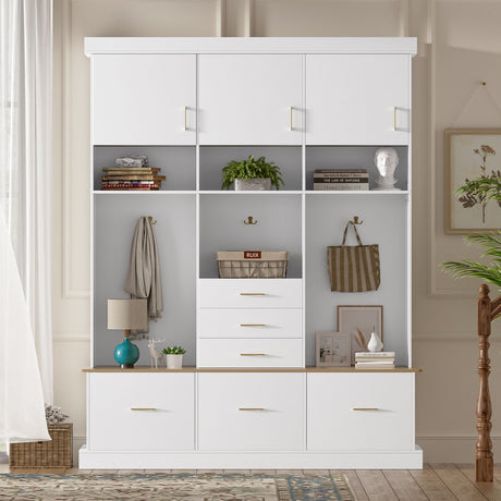 Entryway Hall Tree With Bench And Storage, 5 In 1 Coat Rack HouseOfZazla