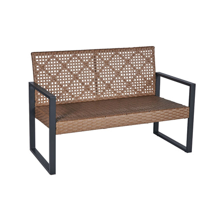 4 Piece Patio Furniture Set With Acacia Wood Table Top And Cushions HouseOfZazla