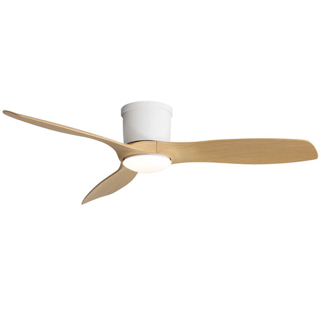 Flush Mount Ceiling Fan With Dimmable LED Light, 3 Blades, Reversible DC Motor HouseOfZazla